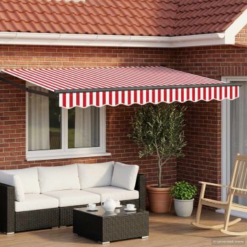 Tettuccio Elettrico Retrattile Rosso e Bianco 3,5 x 2,5 m