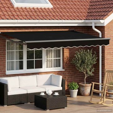 Tettuccio Elettrico Retrattile Nero 3,5 x 2,5 m