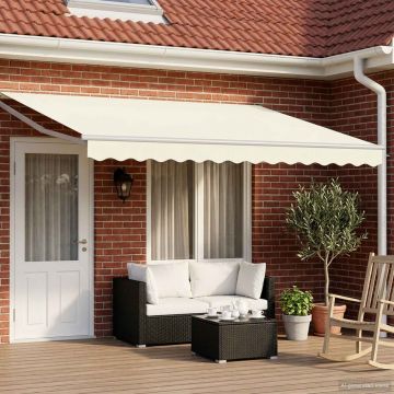 Tettuccio Elettrico Retrattile Crema e Bianco 4 x 2 m