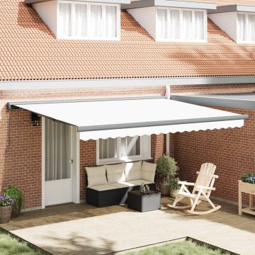 Tenda retrattile Bianco 4 × 3 m Tela e Alluminio