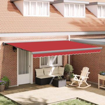 Tenda retrattile Rosso 4 × 3 m Tela e Alluminio
