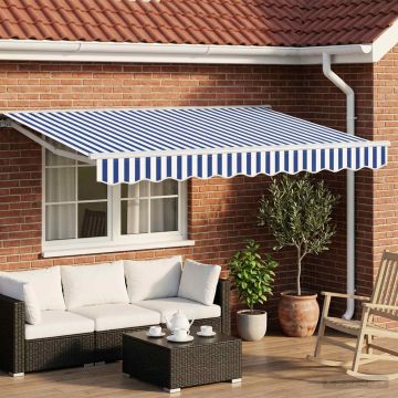 Tenda retrattile manuale Blu e Bianco 3 x 2,5 m