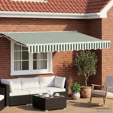 Tenda retrattile manuale Verde e Bianco 3,5 x 2,5 m