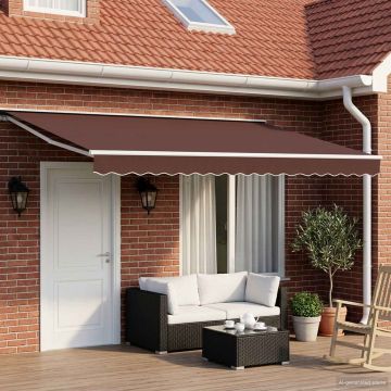 Tenda retrattile manuale Marrone 4,5 × 3 m