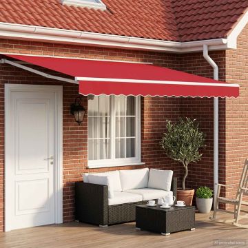 Tettuccio Elettrico Retrattile Rosso 4 × 3,5 m