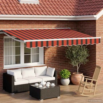 Tettuccio Elettrico Retrattile Arancione, Nero e Bianco 3 x 2 m