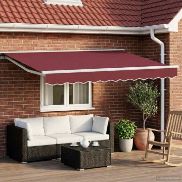 Tettuccio Elettrico Retrattile Borgogna e Bianco 3 x 2 m