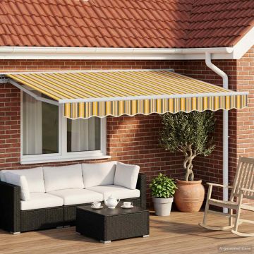 Tettuccio Elettrico Retrattile Giallo, Grigio e Bianco 3 x 2 m