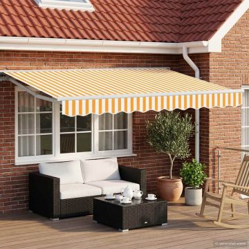 Tettuccio Elettrico Retrattile Giallo e Bianco 3,5 x 2 m
