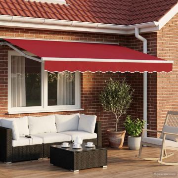 Tettuccio Elettrico Retrattile Rosso e Bianco 3 x 2,5 m