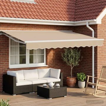 Tettuccio Elettrico Retrattile Beige e Bianco 2,5 x 2 m