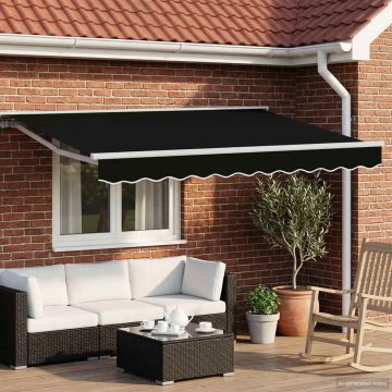 Tettuccio Elettrico Retrattile Nero e Bianco 3 x 2,5 m