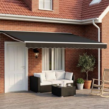 Tettuccio Elettrico Retrattile Nero e Bianco 4 × 3 m