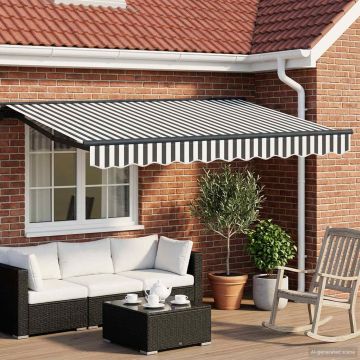 Tettuccio Elettrico Retrattile Antracite e Bianco 2,5 x 2 m