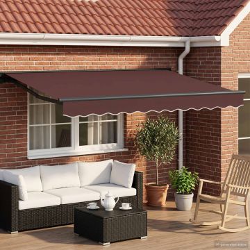Tettuccio Elettrico Retrattile Marrone e Antracite 3 x 2 m