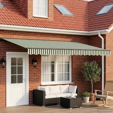 Tettuccio Elettrico Retrattile Verde, Bianco, Antracite 4 × 3 m