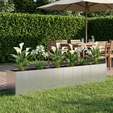 Vaso da giardino Argento 360 x 40 x 60 cm Acciaio zincato