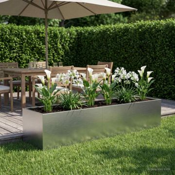 Vaso da giardino Argento 280 x 80 x 60 cm Acciaio Inox