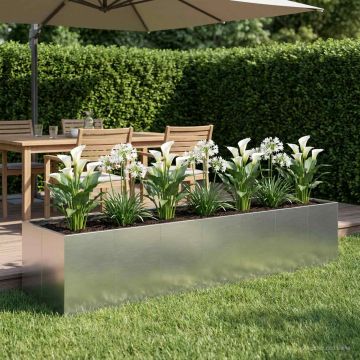 Vaso da giardino Argento 280 x 80 x 60 cm Acciaio zincato