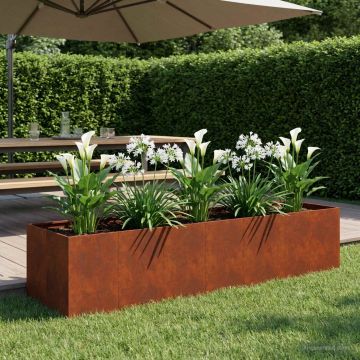 Vaso da giardino Ruggine 280 x 80 x 60 cm Acciaio Corten