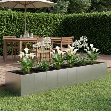 Vaso da giardino Argento 360 x 80 x 60 cm Acciaio Inox