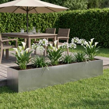 Vaso da giardino Argento 360 x 80 x 60 cm Acciaio zincato