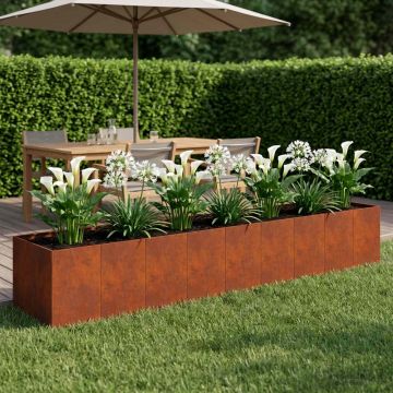 Vaso da giardino Ruggine 360 x 80 x 60 cm Acciaio Corten