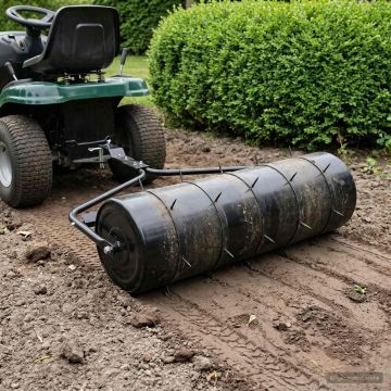 Rullo per prato da giardino con morsetti per aeratori Acciaio