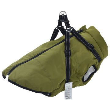 Cappotto per Cani Verde militare L52 Pile e Poliestere