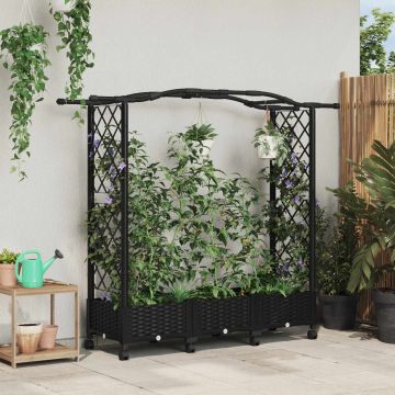 Letto Rialzato con Griglia e Tetto Nero 169 x 40 x 129 cm PP