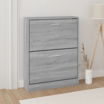 Scarpiera Grigio Sonoma 59x17x81 cm in Legno Multistrato
