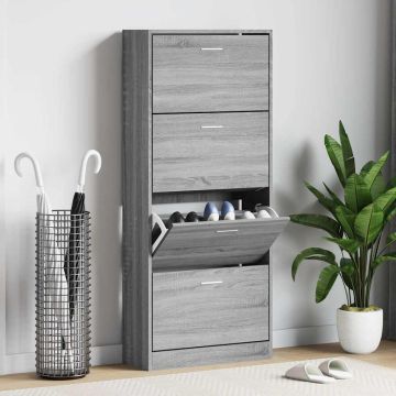 Scarpiera Grigio Sonoma 63x24x147 cm in Legno Multistrato