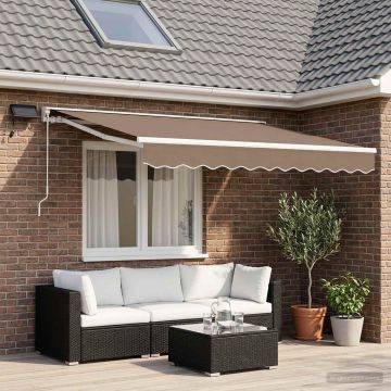 Cornice per Tenda Manuale con LED Tortora 2,5 x 2 m