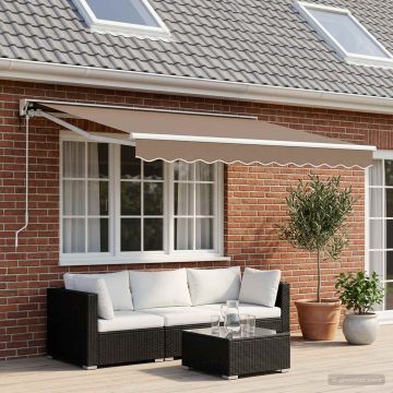 Tenda retrattile Tortora 2,5 x 2 m Poliestere e Alluminio