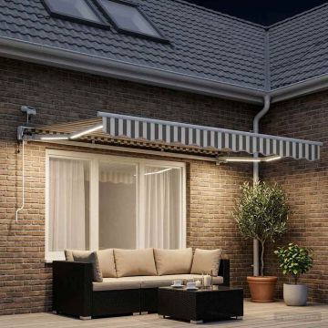 Tettuccio Elettrico Retrattile Grigio chiaro e bianco 2,5 x 2 m