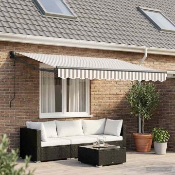 Tenda retrattile Grigio chiaro e bianco 3,5 x 2 m