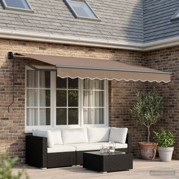 Tenda retrattile Tortora 3 x 2,5 m Poliestere e Metallo