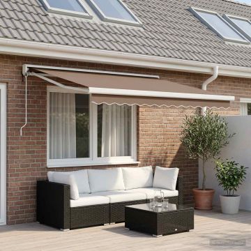 Tenda retrattile Tortora 300 x 250 cm Tessuto e Metallo