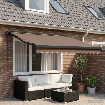 Tenda retrattile Tortora 300 x 250 cm Tessuto e Metallo