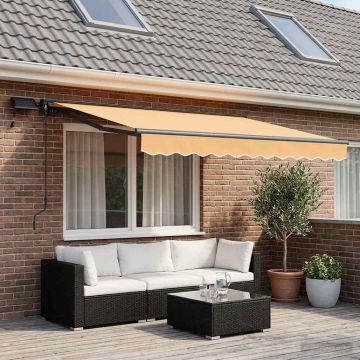 Cornice per Tenda Manuale con LED Sabbia 3 x 2,5 m
