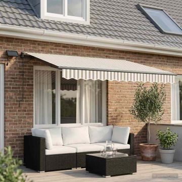 Tenda retrattile Grigio chiaro e bianco 350 x 250 cm