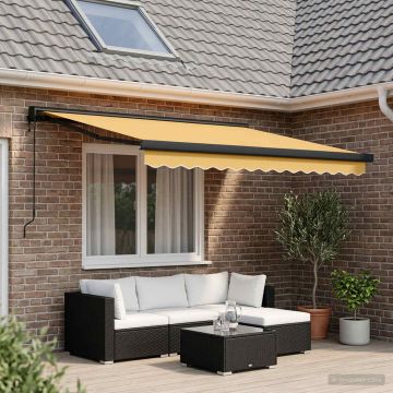 Tenda retrattile Sabbia 350 x 250 cm Tessuto e Metallo