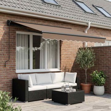 Tenda retrattile Tortora 3,5 x 2,5 m Poliestere e Alluminio