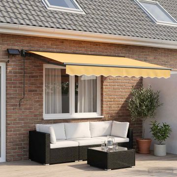 Cornice per Tenda Manuale con LED Sabbia 3,5 x 2,5 m