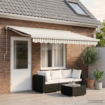 Tenda retrattile Grigio chiaro e bianco 400 × 300 cm