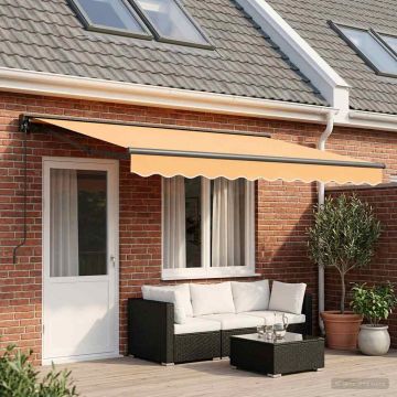 Tenda retrattile Sabbia 4 × 3 m Poliestere e Alluminio