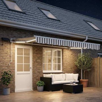Cornice per Tenda Manuale con LED 4 × 3 m