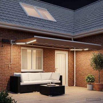 Cornice per Tenda Manuale con LED Sabbia 4 × 3 m