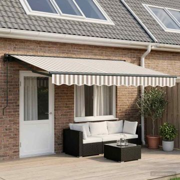 Tenda retrattile Grigio chiaro e bianco 4 × 3 m