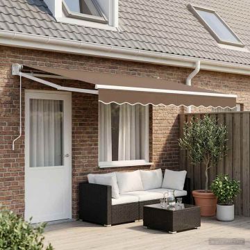 Tenda retrattile Tortora 4,5 × 3 m Poliestere e Metallo
